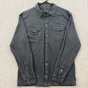 Prana Long Sleeve Gray Button-Up Shirt Men’s large Hiking Outdoors
